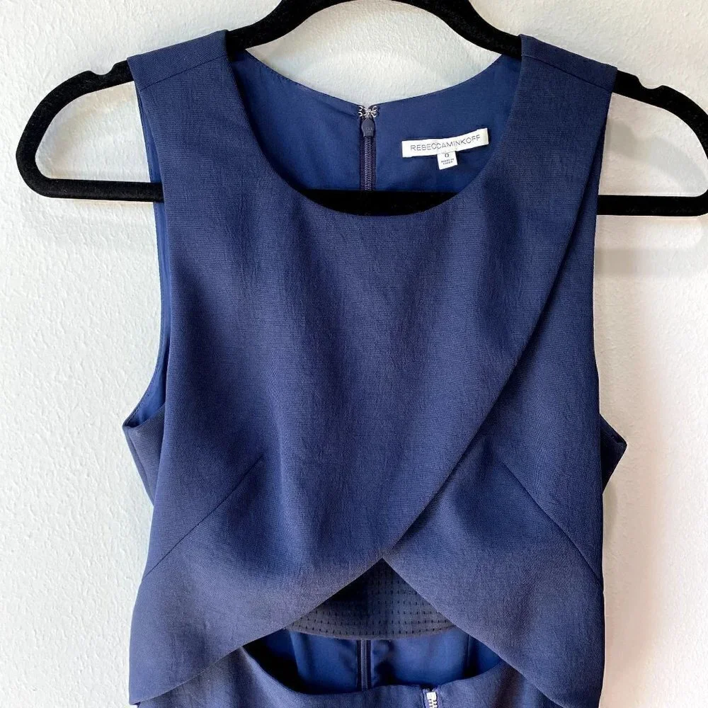 Rebecca Minkoff Malone Navy Cutout Dress 0
